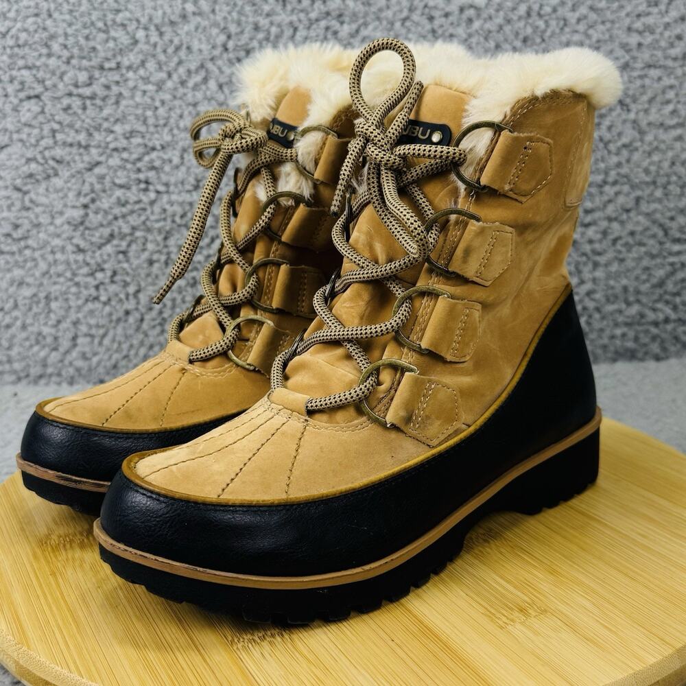 JBU Womens Winter Boots Size 6 Brown Faux Fur Lined